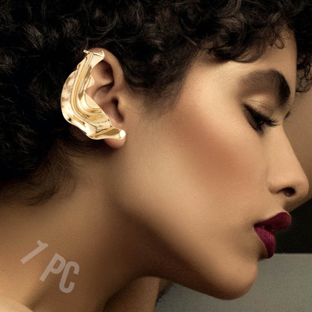 Gold Metal Abstract Ear Cuff - Beautiful